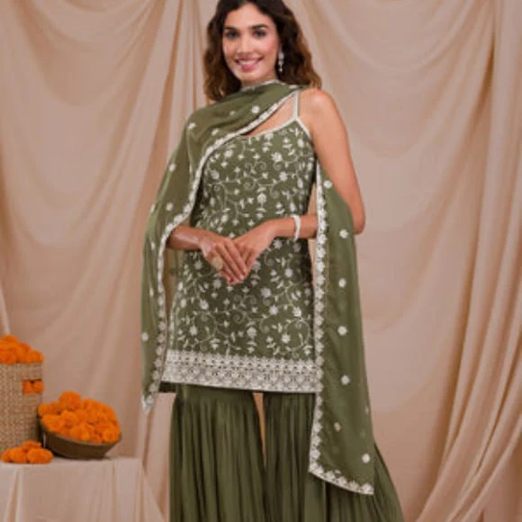 silk sharara suit