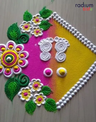 Lakshmi Footprints Rangoli